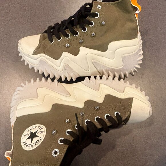 Converse Run Star Motion High GREEN Chuck Taylor M 7/W 8.5Platform....EUC!!!!!! - Picture 2 of 9
